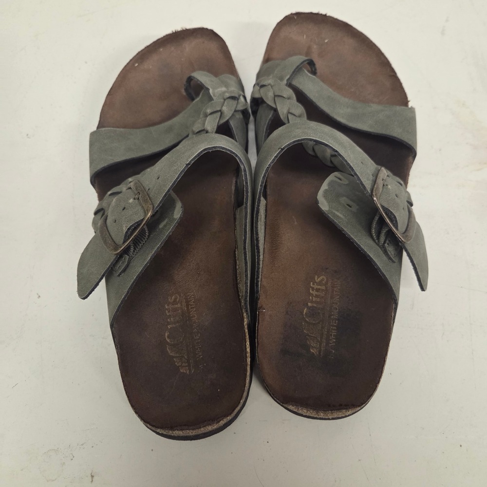 Cliffs by White Mountain Olive Green Braided Toe Loop Sandals Womens 8M - Picture 5 of 7
